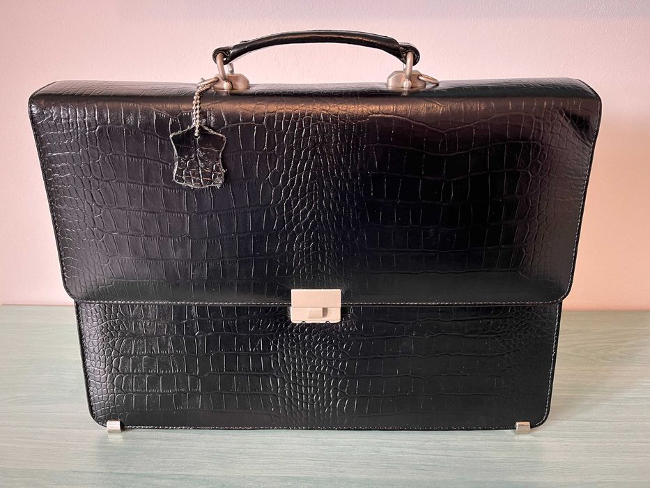 Geanta / servieta din piele naturala, stil diplomat, dama