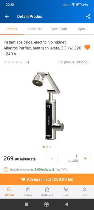 Vând robinet electric,nou