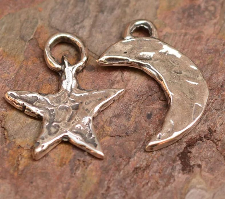 Сребърен медальон 925 звезда – талисман за надежда, скулптурни бижута.