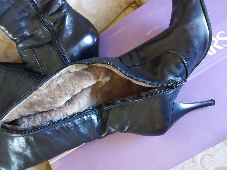 Сапоги зимние кожаные