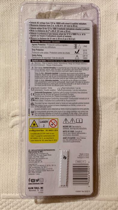 Detector de tensiune non contact Klein NCVT6 cu distanțimetru cu laser