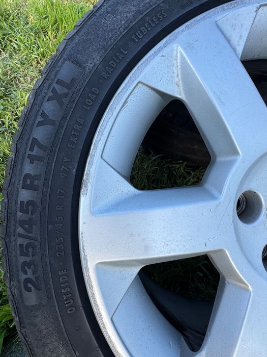 Джанти за opel 235,45,17 коплект с добри летни гуми