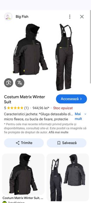 Costum pescuit Matrix