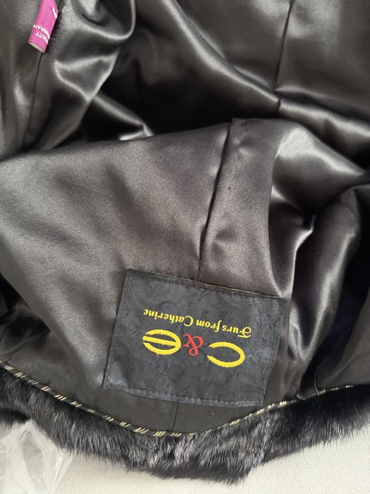 Норковая шуба черный графит