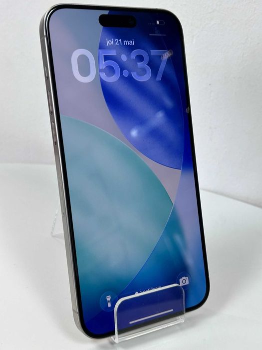 iPhone 15 Pro Max 256GB Natural Titanium, baterie 87%, garanție 1 an
