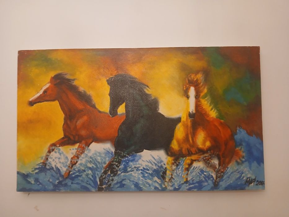 Картина три коня.«Үш жылқы»