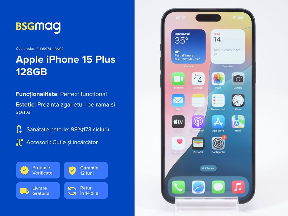 Telefon Apple iPhone 15 Plus 128GB - BSGmag