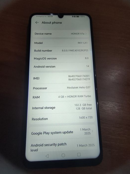 Honor  X7 a stare bună