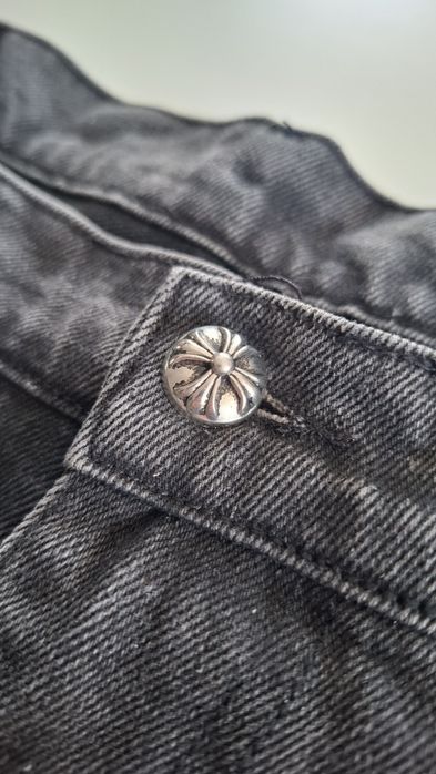 Blugi Scurti Chrome Hearts Negrii cu Cruci Negre, Marimea 36