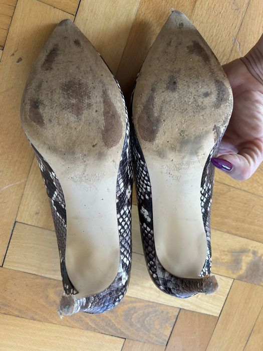 Zara обувки на ток с принт