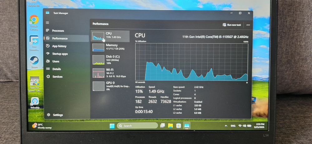 Vând Laptop Lenovo L14 i5-1135G7 256Gb 16gb