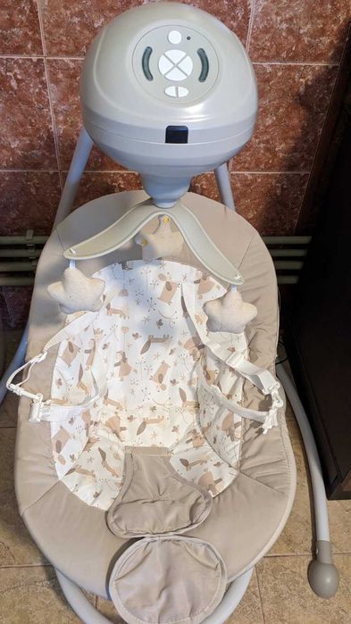 Електрическа люлка Woodsy бежова