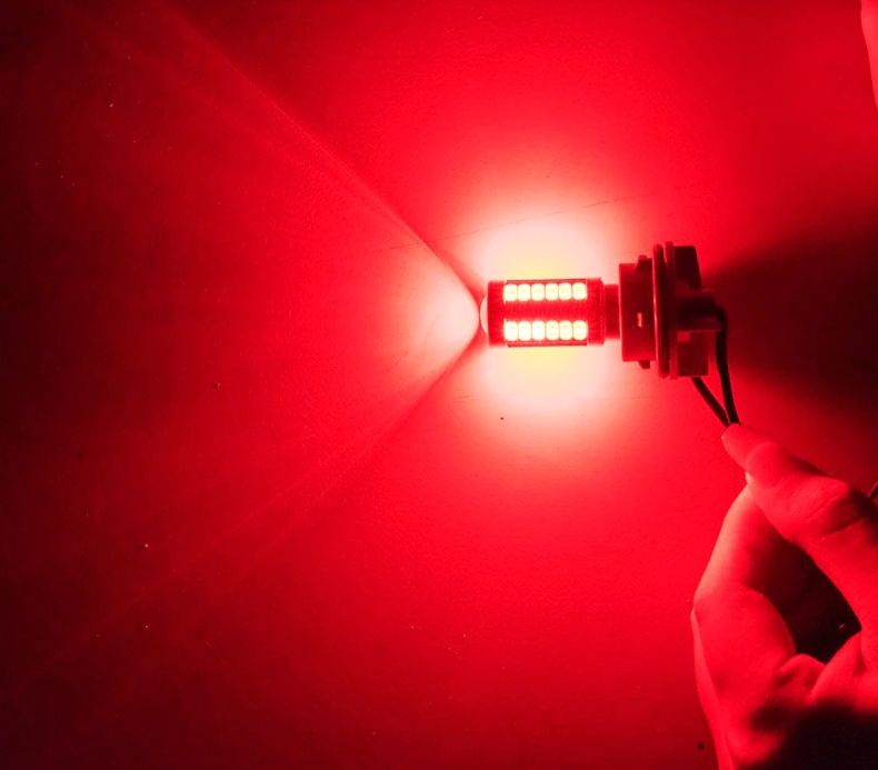 Led auto cu lupa P21/5W BAY15D (1157) cu dubla intensitate