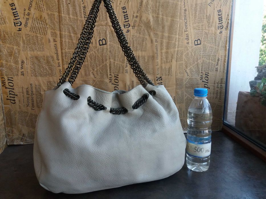 дамска чанта бежова,кожена торба-естествена кожа