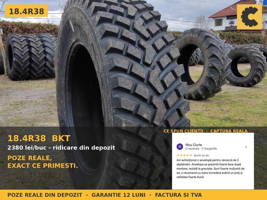 Cauciucuri 18.4-38 18.4R38 480/80R38 BKT ANVELOPE Tractor Spate U650 U683 Zetor MTZ Fiat SH GARANTIE Factura TVA Livrare