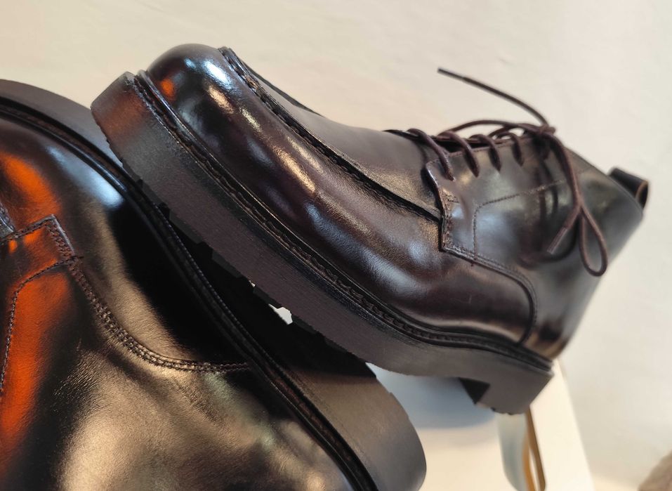 Ghete lace up 44 split toe Massimo Dutti NOI piele naturala negru