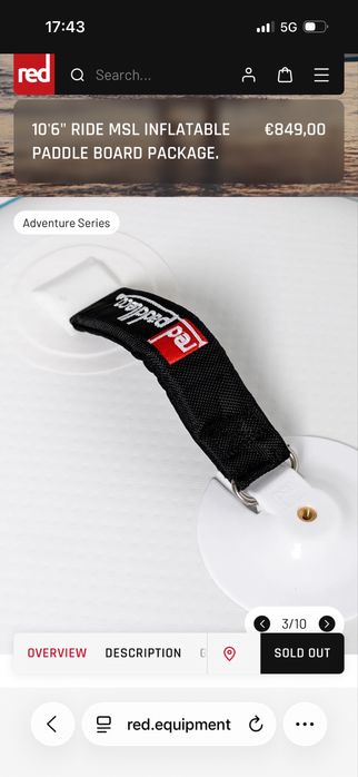 Paddle board SUP Red paddle co RIDE allround 10,6”