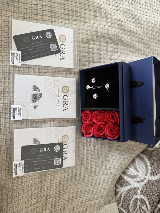 Набор серебро 925 мусанит высшая проба