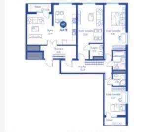 Срочно продается 4х ком кв-ра, ЖК Regnum Plaza, ор-р: Сайрам, 122,79м²