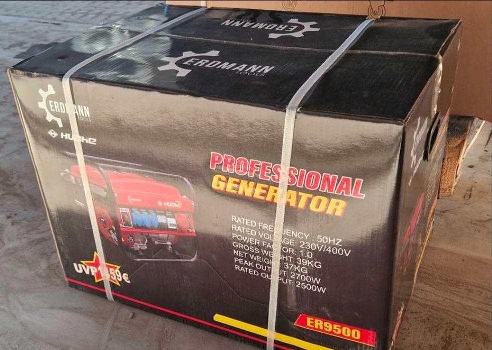 Generator Erdmann ER9500 – 3.5 kW, Benzina, Monofazat si Trifazat ,Nou