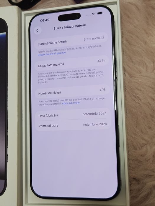 Iphone 16 pro max 256GB Black Titanium stare impecabilă Full box
