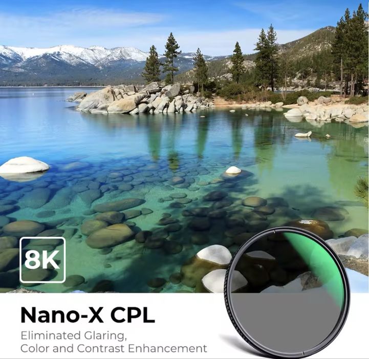 НОВ - K & F анти-рефлекторен CPL филтър 55mm - NANO-X Series