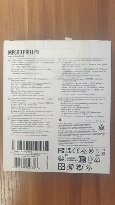 SSD M.2 2TB Corsair mp600 lpx