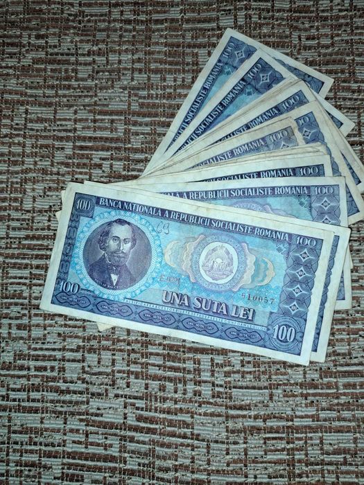 vand 24 bancnote 100 lei RSR 1966