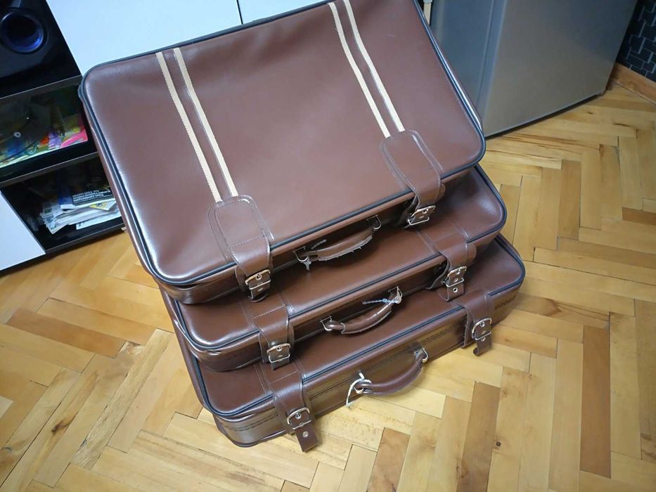 Комплект туристически куфари аристократичен ретро стил нови