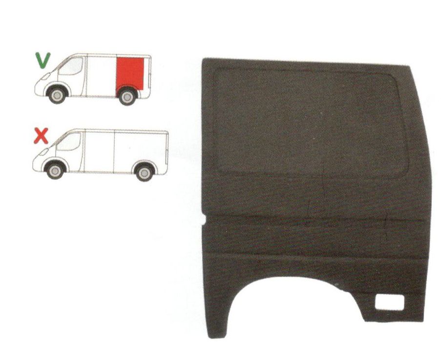 Aripa spate VW T4 9/1990-03.2003, Scurt Partea stanga/dreapta, Marime Completa, Latime 1140 mm, 1505 Mm, Pentru Modelul Scurt, pentru modele Fara Usa Culisanta