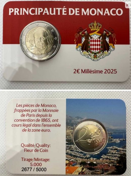 2 евро монети от Монако