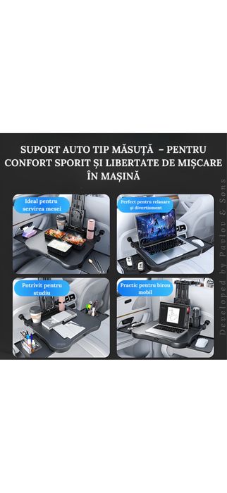 Masa auto laptop, reglabila, NOUA