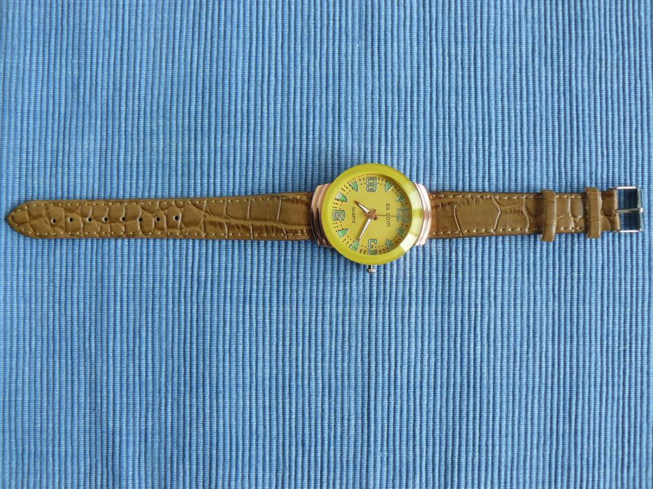 CEAS DAMA "SS.COM" CS 02 -2M ,mecanism quartz,curea silicon si piele e