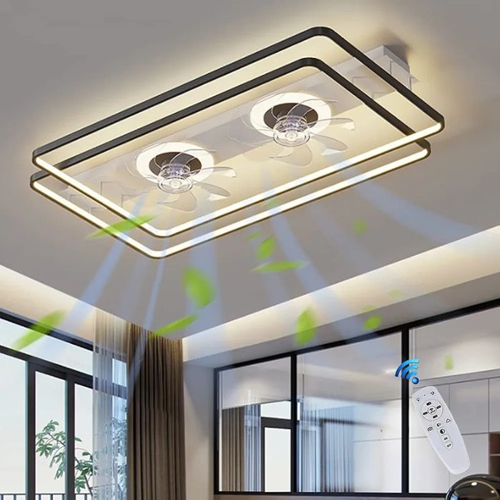 LED Правоъгълна таванна лампа с вентилатори с дистанционно