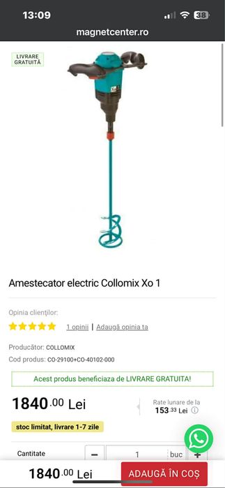 Mixer electric XO1R 1150W