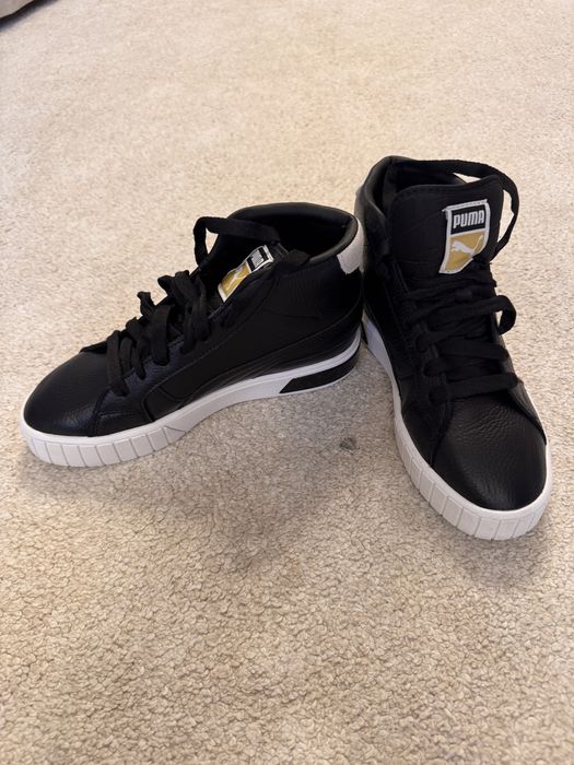Ghete sport Puma, piele, negru, marime 38