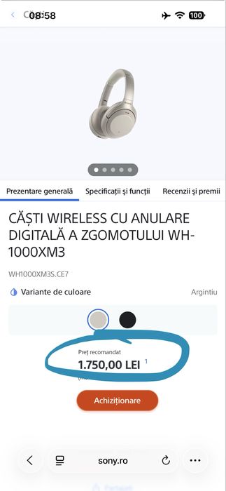 Sony WH 1000 XM 3 | High End -Noise Cancelling Headphones