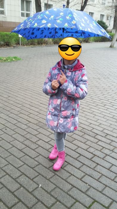 Куртка пальто с капюшономдля девочки, размер 122