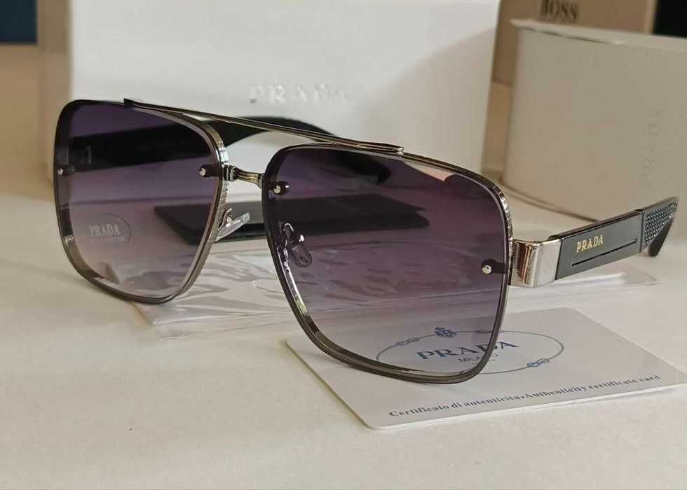 Очки Prada Lux Gold Black с Полиризацией