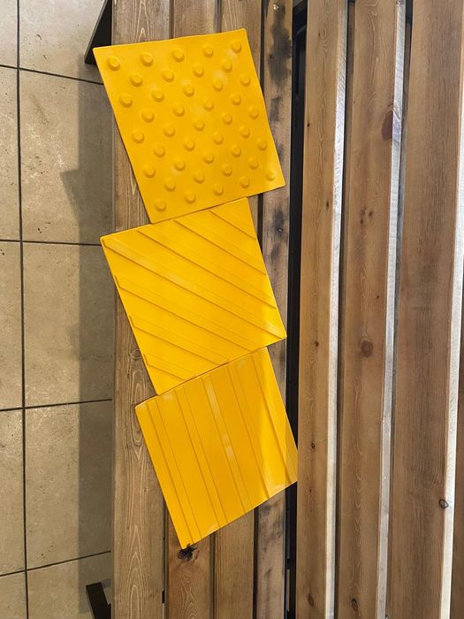 Тактильная плитка дорожка жёлтая ПВХ резина конус лента наклейки