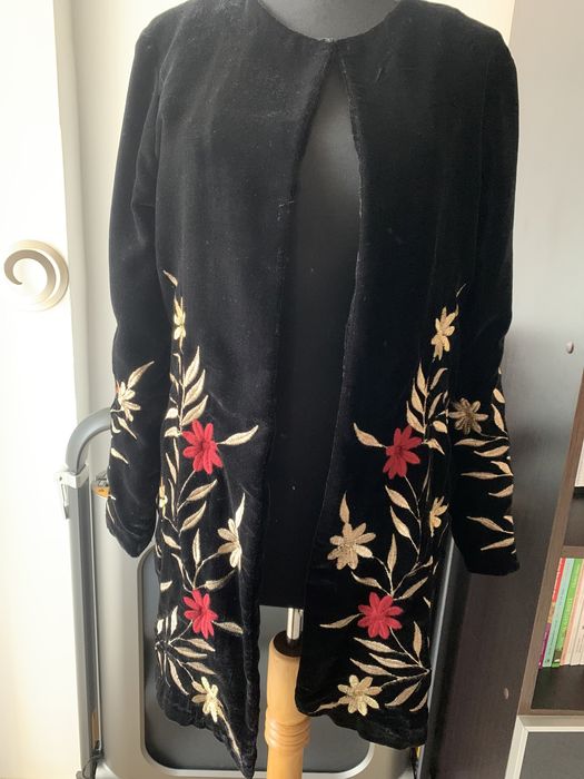 Haina/scurta/ trenci/ sacou  catifea cu broderie , Mango, noua