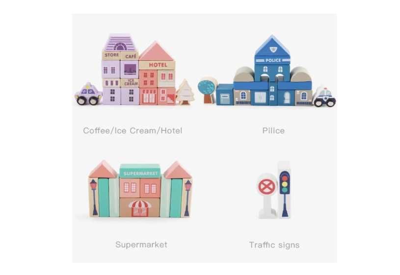 Лего Деревянный конструктор - 115 деталей Magic Color City Есть дост