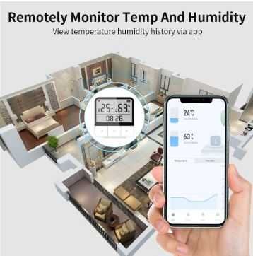Wi-fi термометър   с влагомер и аларма  за инкубатор, оранжерия и стая