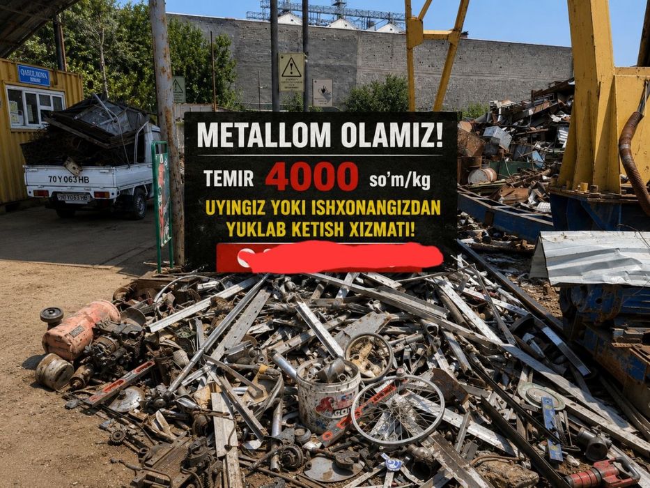 Metallom keraksiz temirlarni olib ketamiz qayta ishlashga