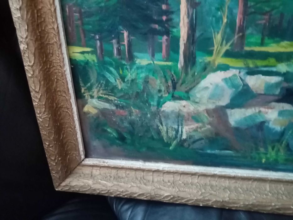 Стара голяма картина масло на платно 95/65