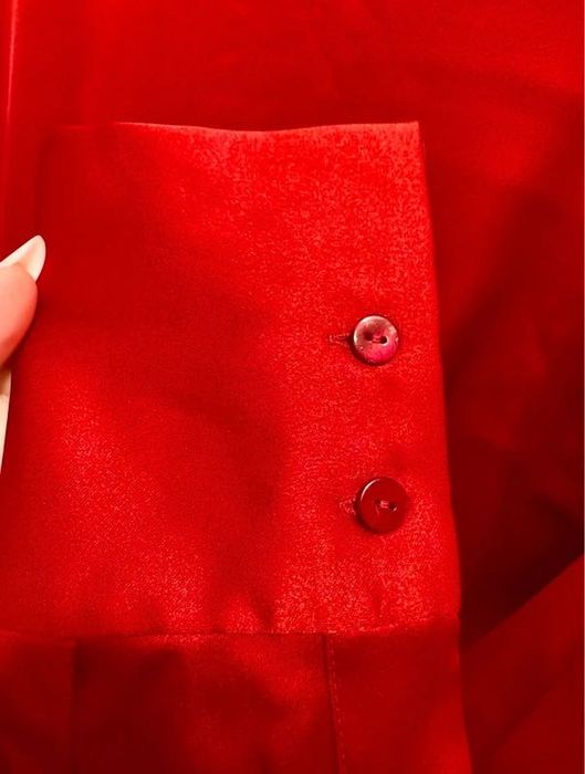 Rochie scurtă din satin roșie cu mâneci lungi Zara mărimea XS