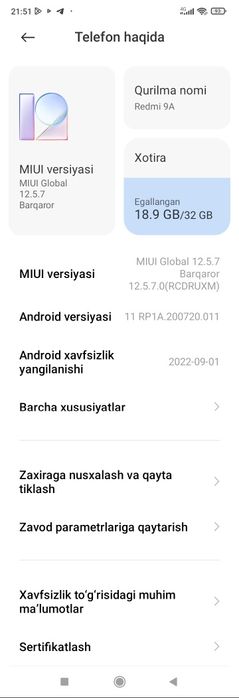 Redmi 9A holati ideal