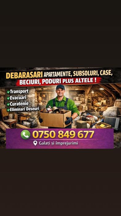 Transport Moloz, Mutări, Debarasări, și altele