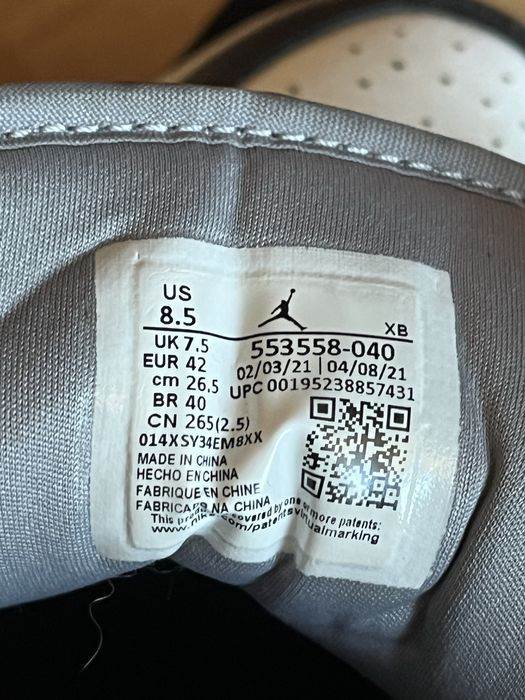 Jordan 1 low negri gri