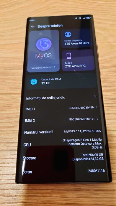ZTE Axon 40 Ultra Black 5G 256 GB / 12GB RAM